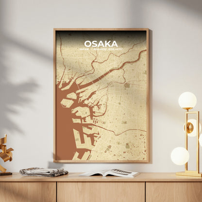 Osaka Ember Map Poster