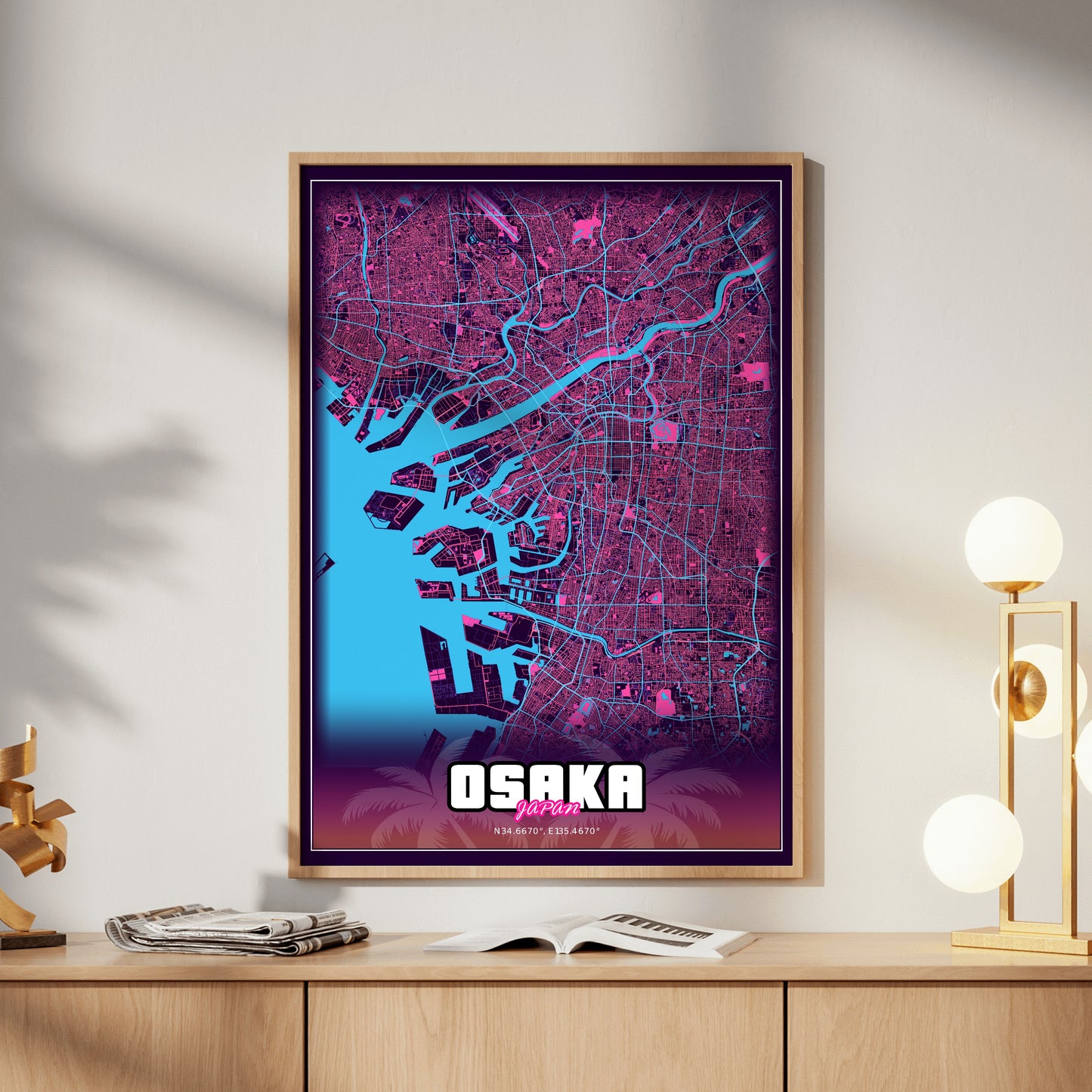 Osaka GTA Map Poster