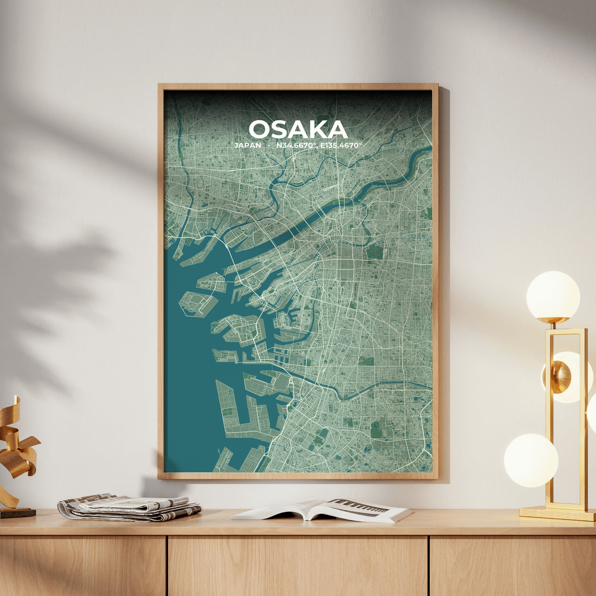 Osaka Mist Map Poster