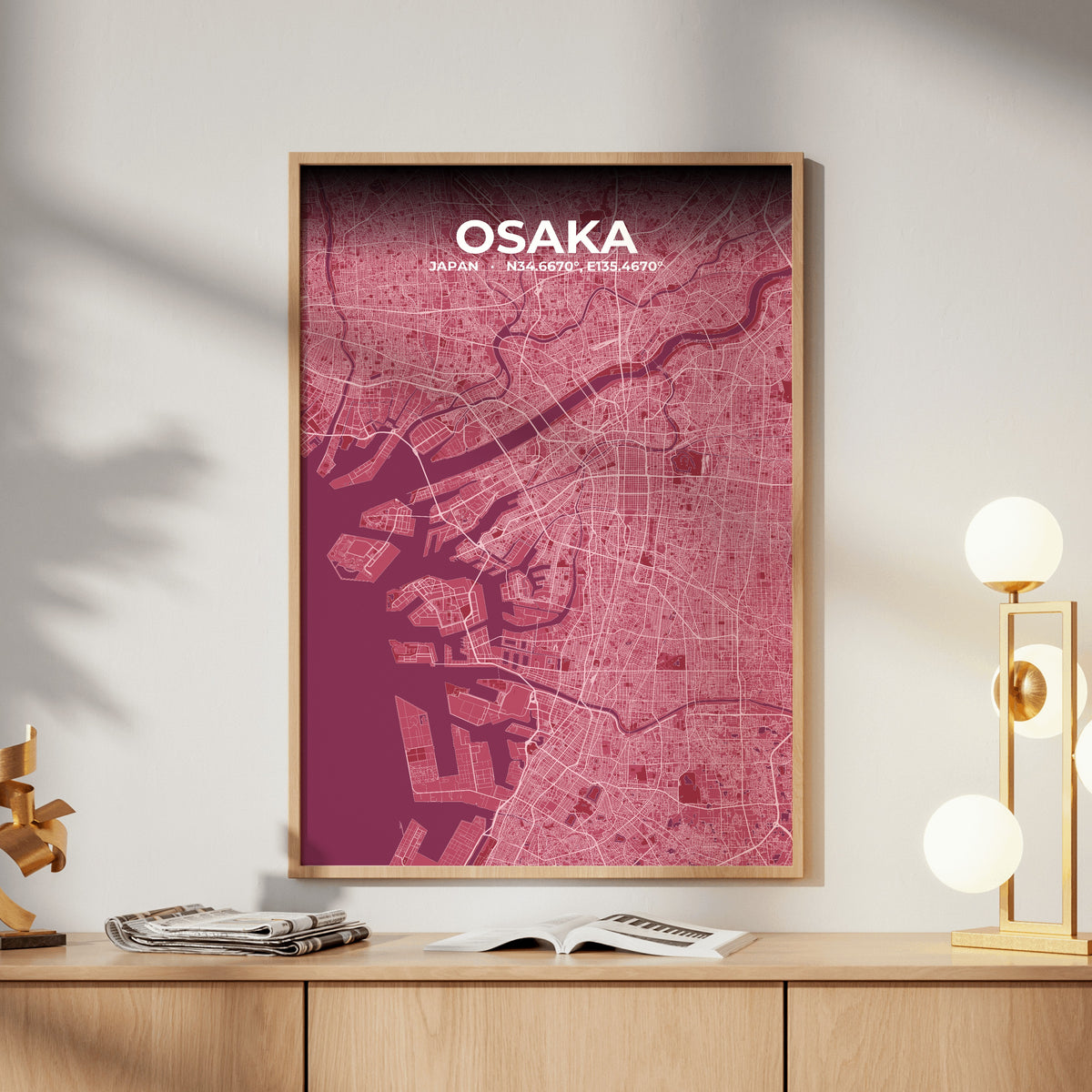 Osaka Scarlet Map Poster