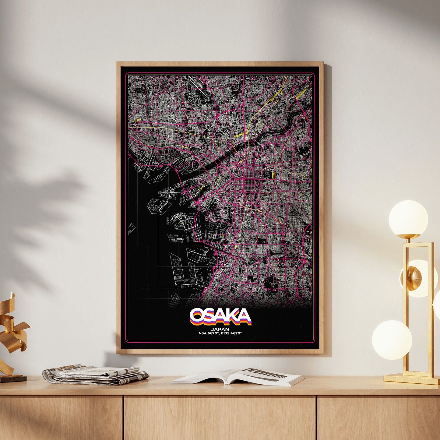 Osaka Retro Map Poster