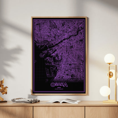 Osaka Phosphor Map Poster - EGA Violet