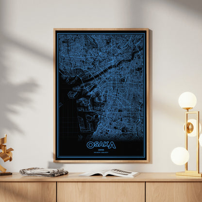 Osaka Phosphor Map Poster - IBM Blue