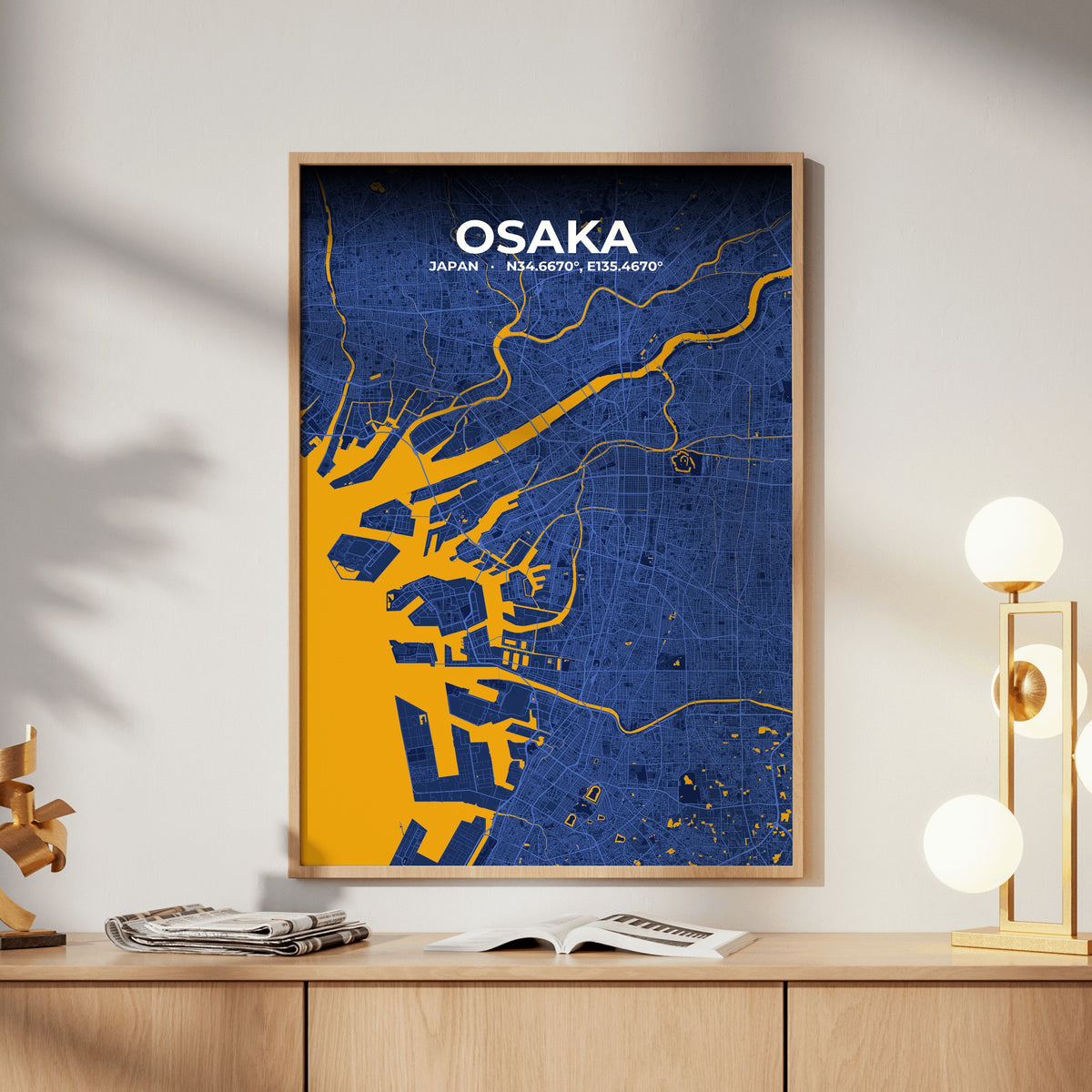 Osaka Ink Map Poster
