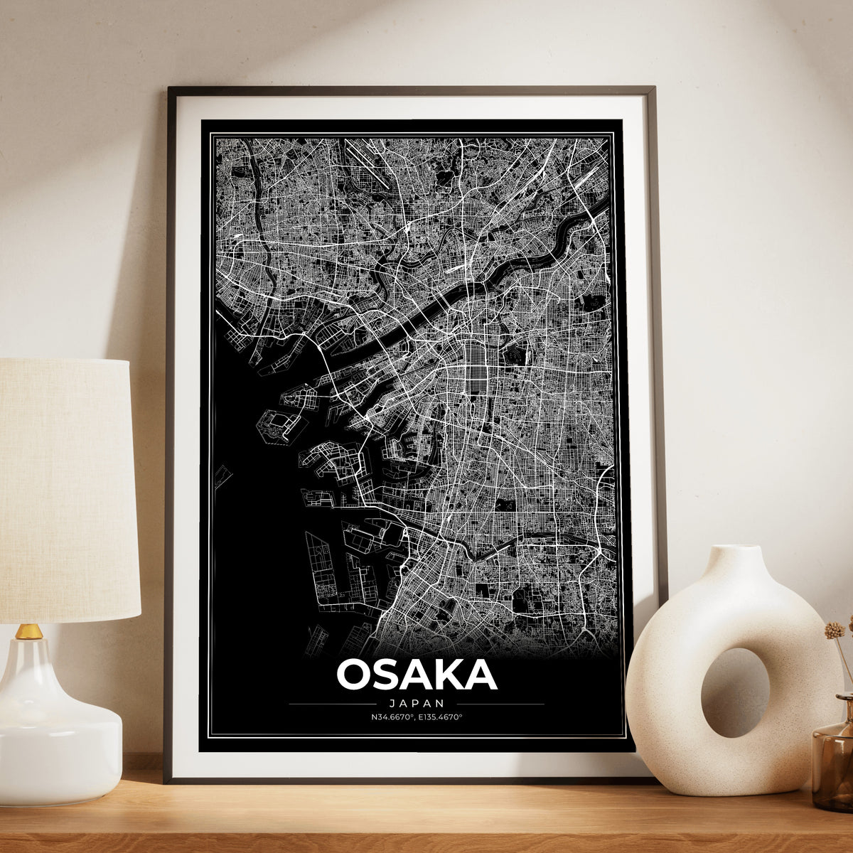 Osaka Modern Map Poster