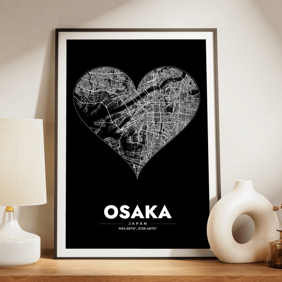 Osaka Heart Map Poster