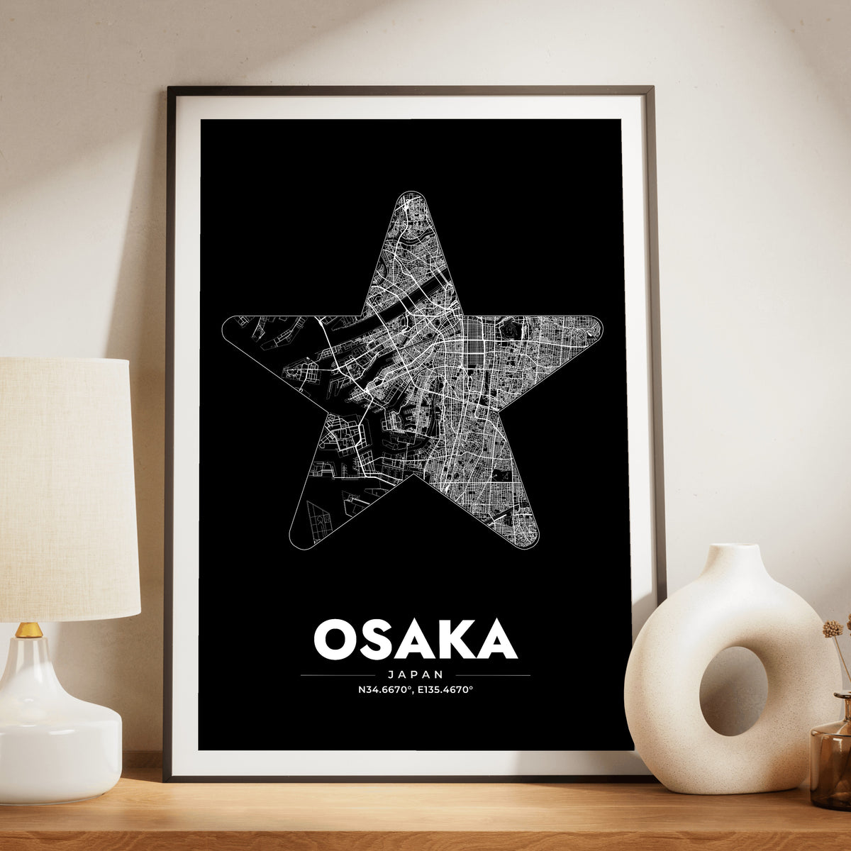 Osaka Star Map Poster