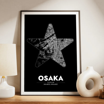 Osaka Star Map Poster