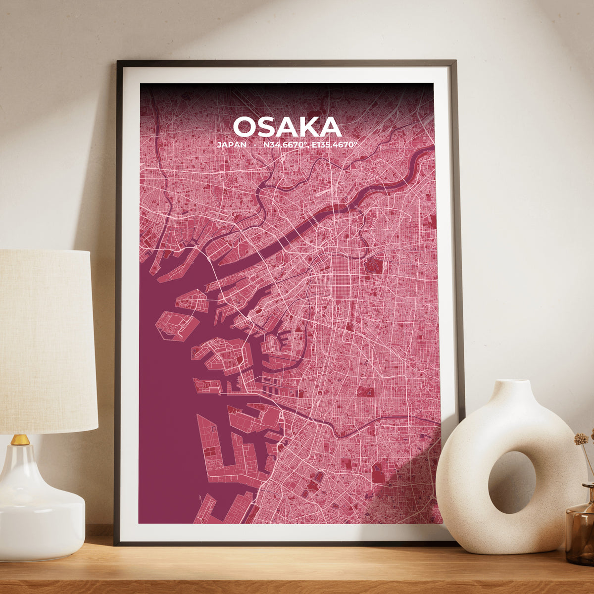 Osaka Scarlet Map Poster