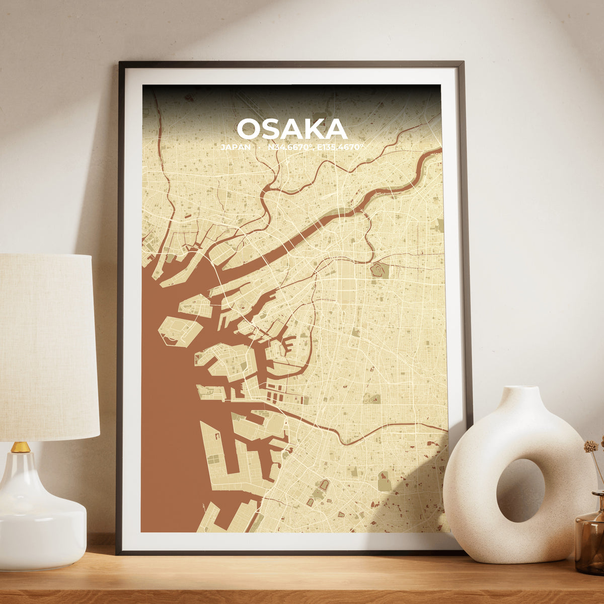 Osaka Ember Map Poster