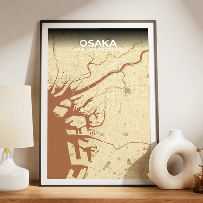 Osaka Ember Map Poster