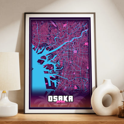 Osaka GTA Map Poster