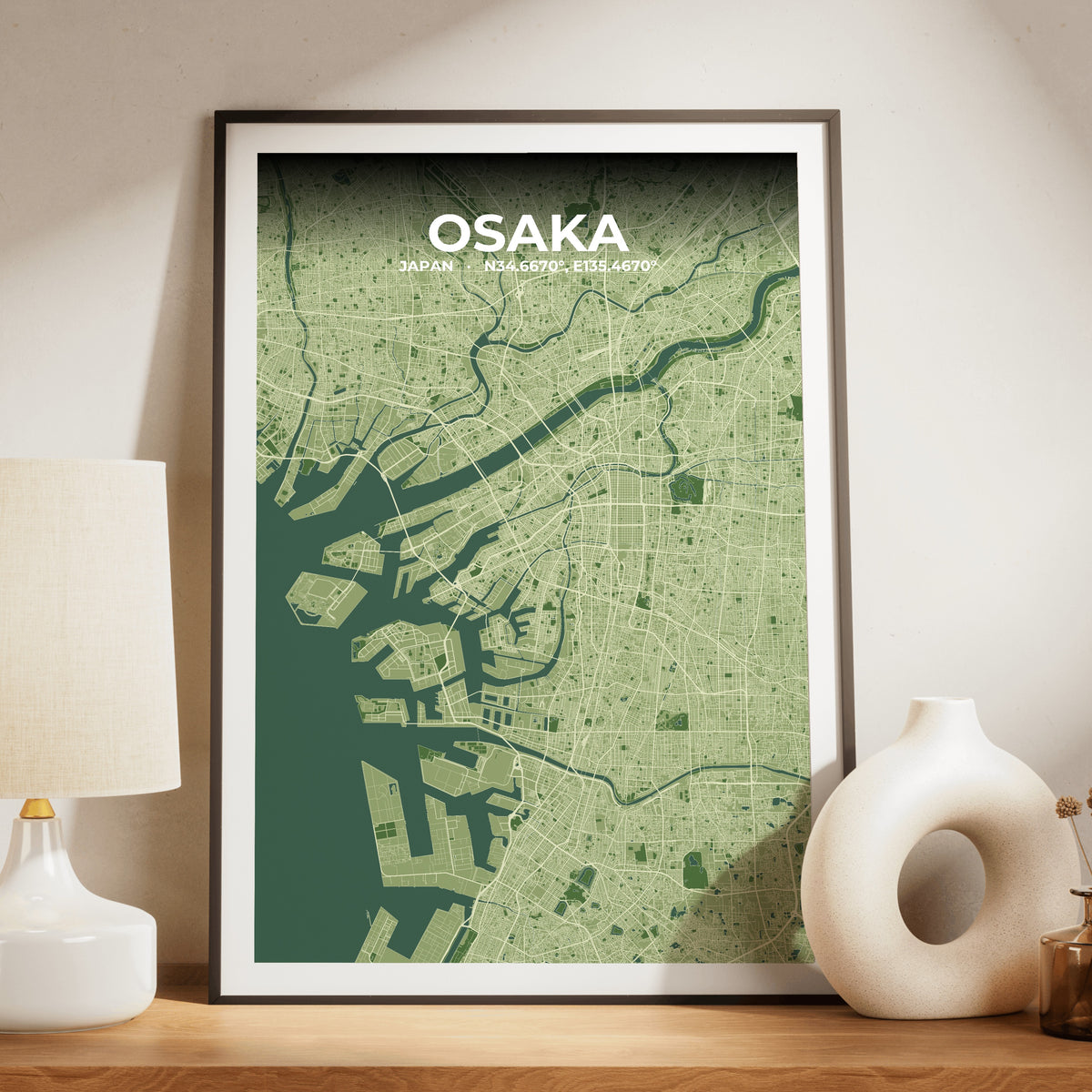Osaka Clay Map Poster