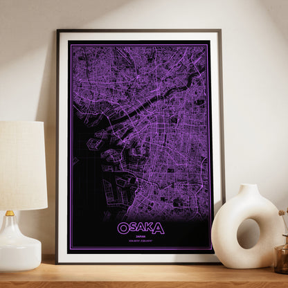 Osaka Phosphor Map Poster - EGA Violet