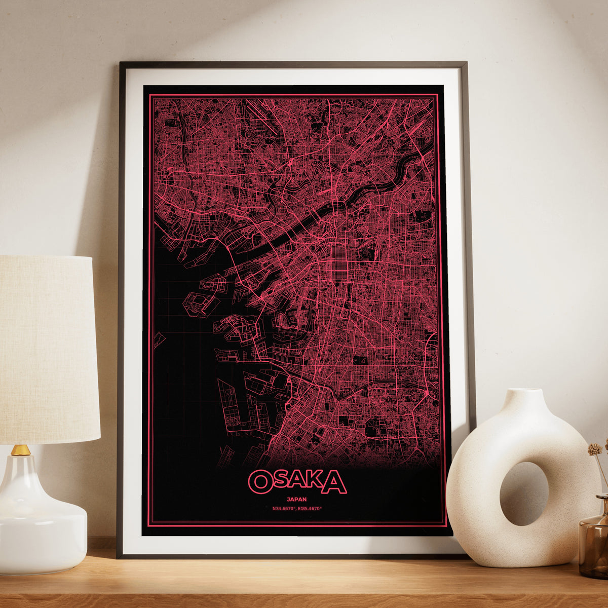 Osaka Phosphor Map Poster - System Alert