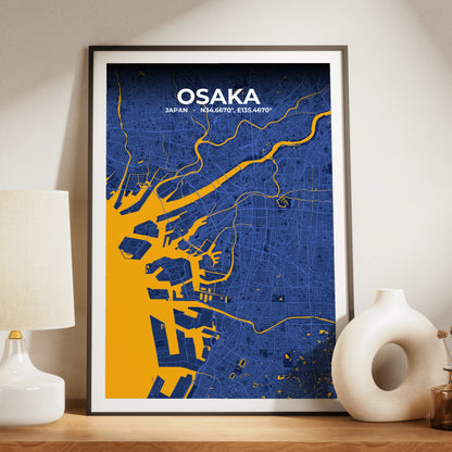 Osaka Ink Map Poster