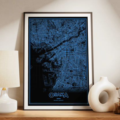 Osaka Phosphor Map Poster - IBM Blue