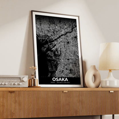 Osaka Elegant Map Poster