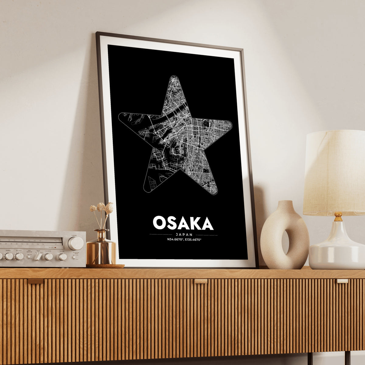 Osaka Star Map Poster