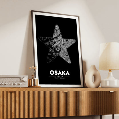 Osaka Star Map Poster