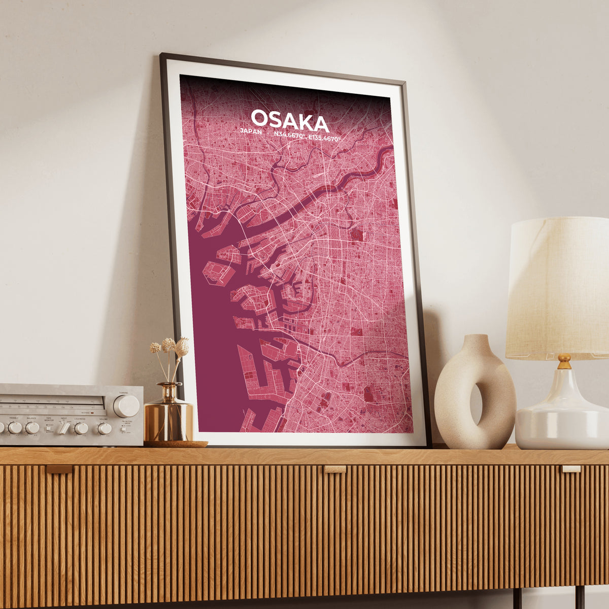 Osaka Scarlet Map Poster