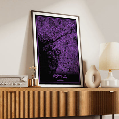 Osaka Phosphor Map Poster - EGA Violet
