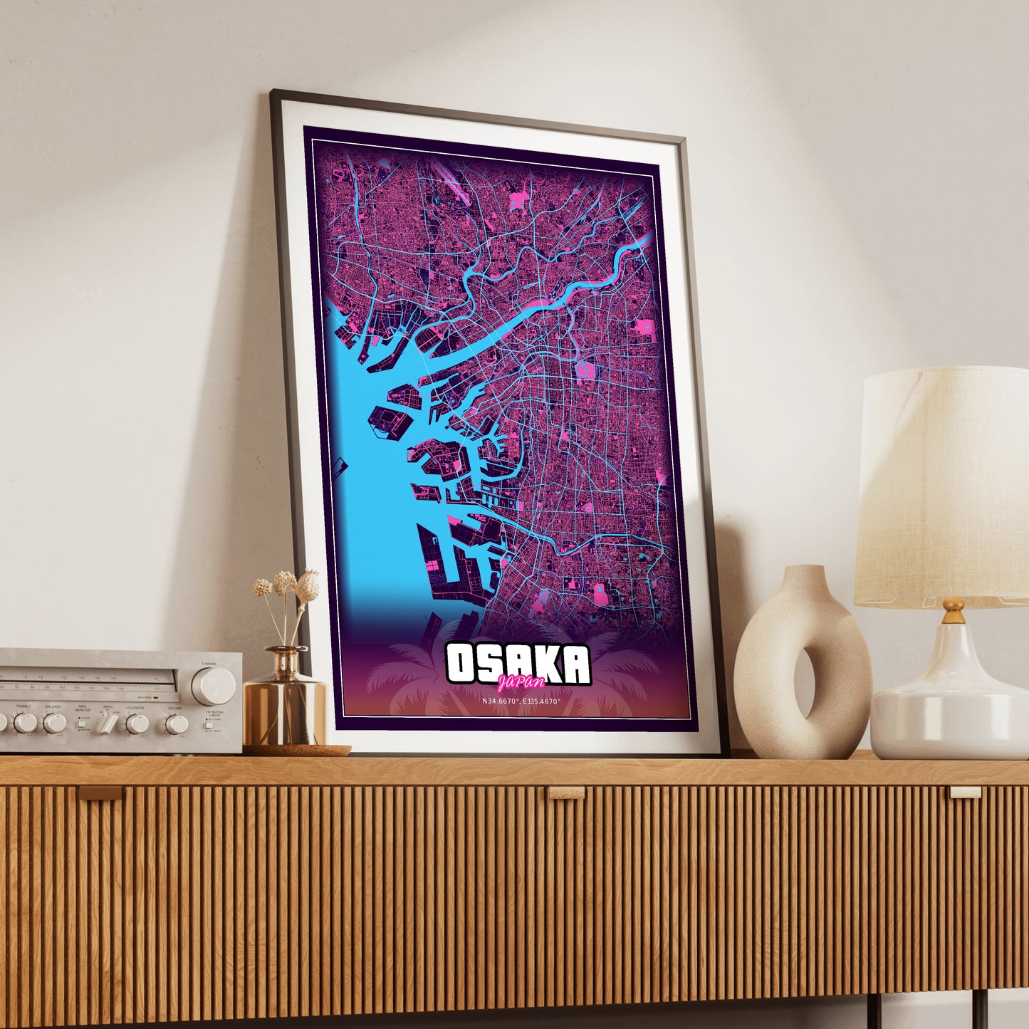 Osaka GTA Map Poster
