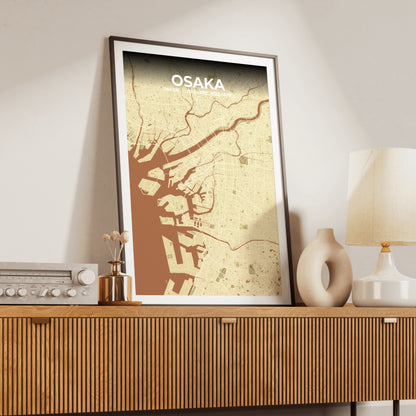 Osaka Ember Map Poster