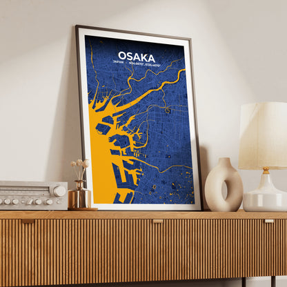 Osaka Ink Map Poster