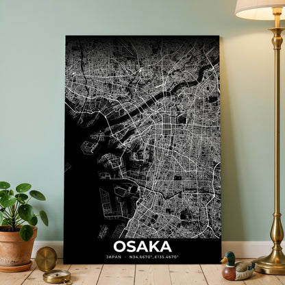 Osaka Elegant Map Poster