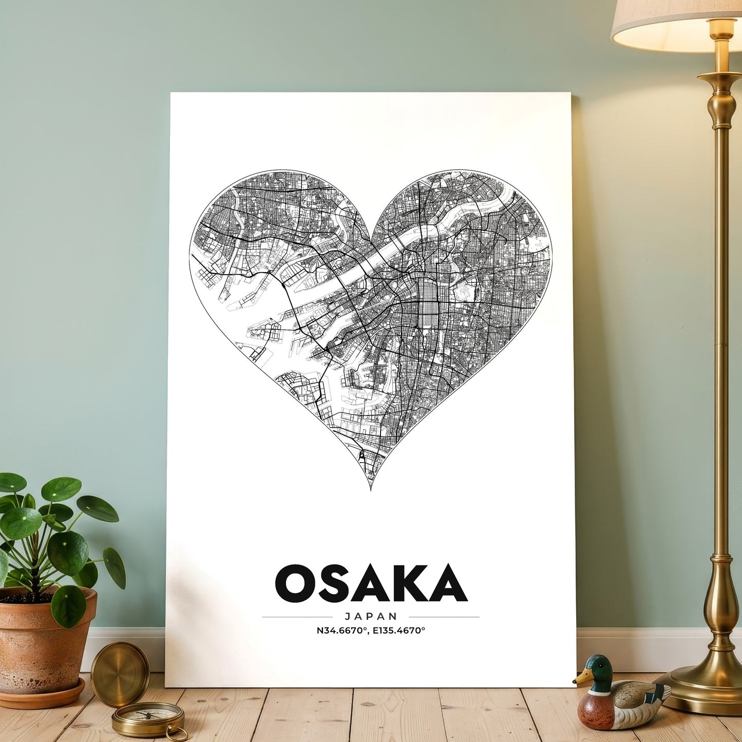 Osaka Heart Map Poster