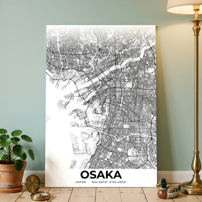Osaka Elegant Map Poster