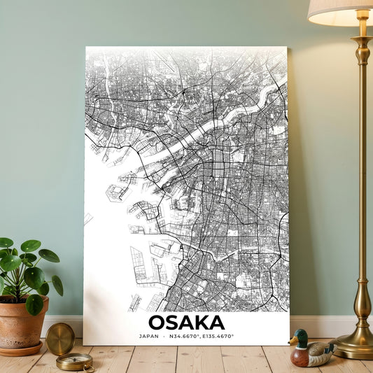 Osaka Elegant Map Poster