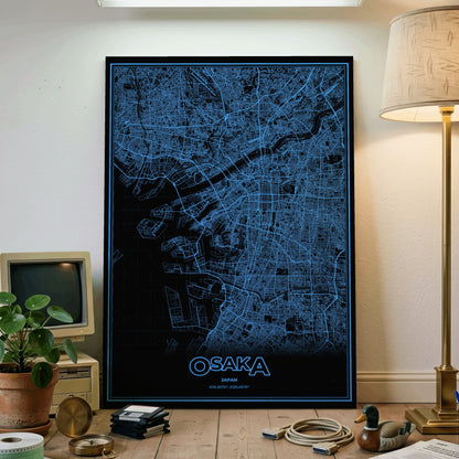 Osaka Phosphor Map Poster - IBM Blue