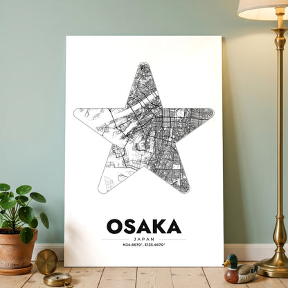 Osaka Star Map Poster
