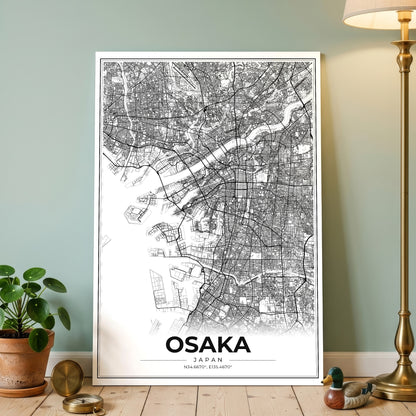 Osaka Modern Map Poster