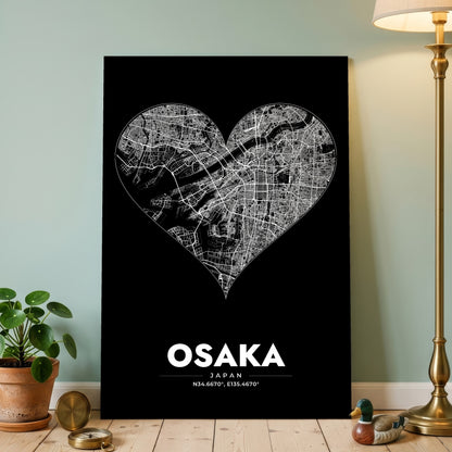 Osaka Heart Map Poster