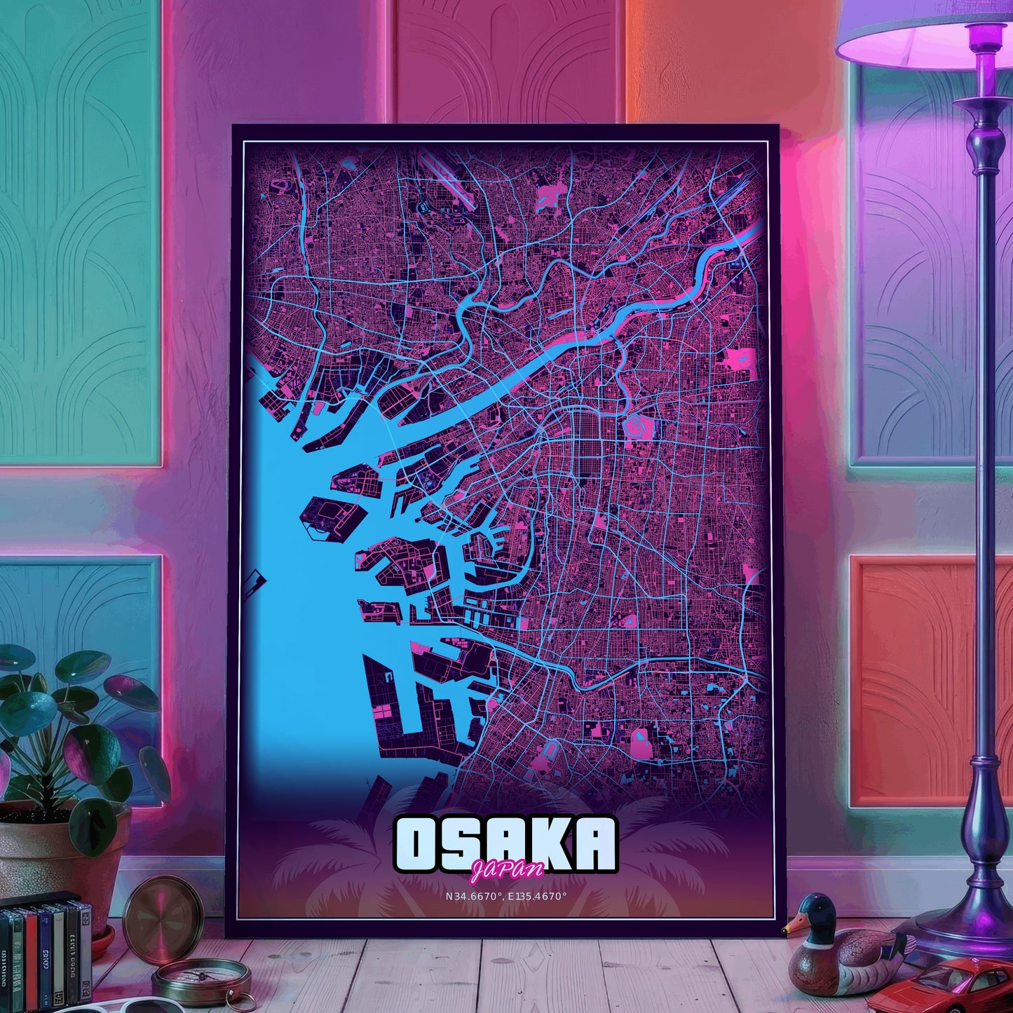 Osaka GTA Map Poster