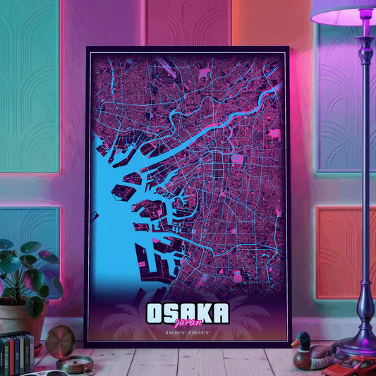 Osaka GTA Map Poster