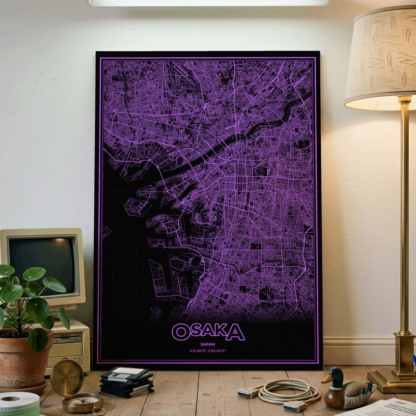 Osaka Phosphor Map Poster - EGA Violet