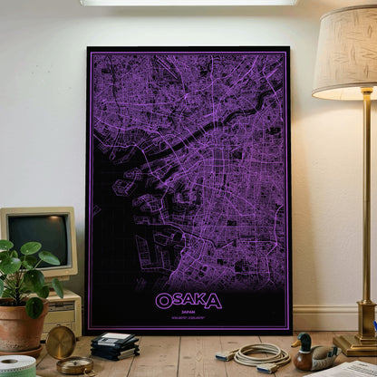 Osaka Phosphor Map Poster - EGA Violet