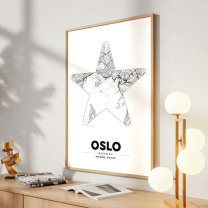 Oslo Star Map Poster