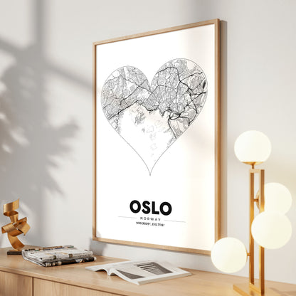 Oslo Heart Map Poster
