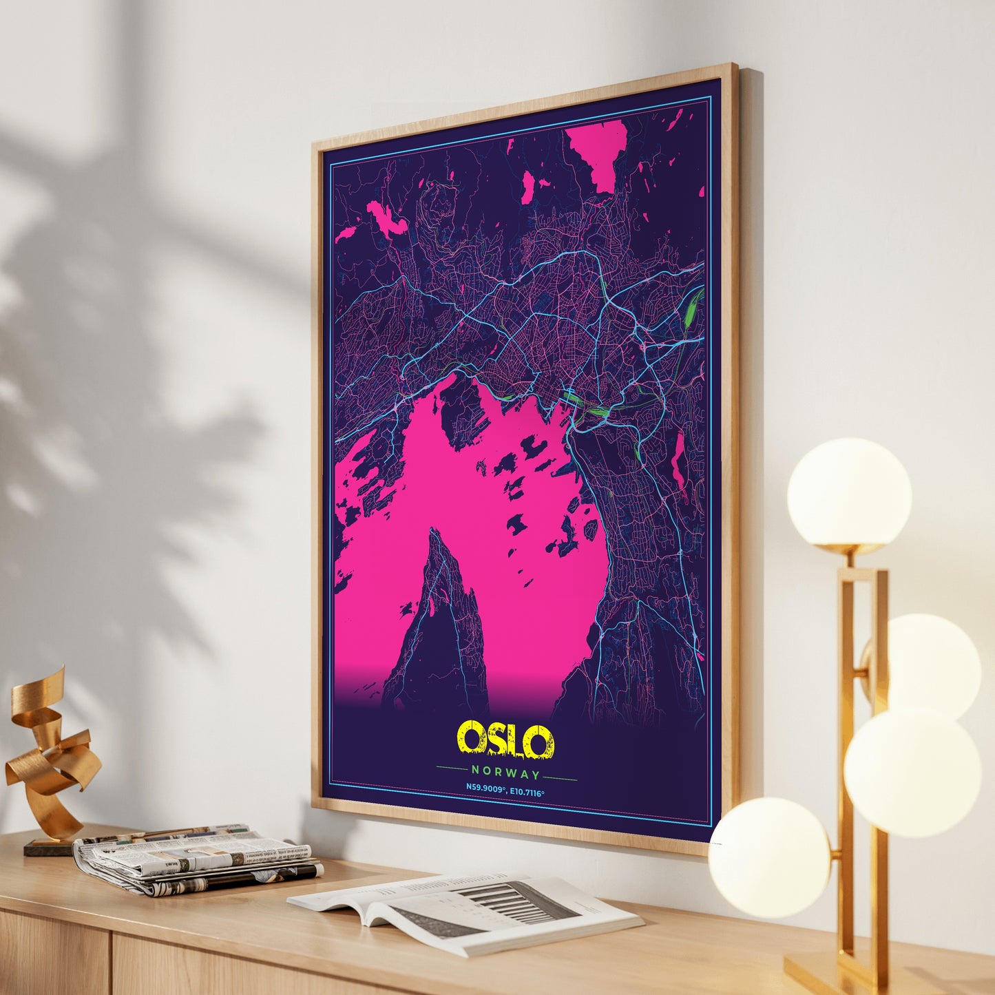 Oslo Cyberpunk Map Poster
