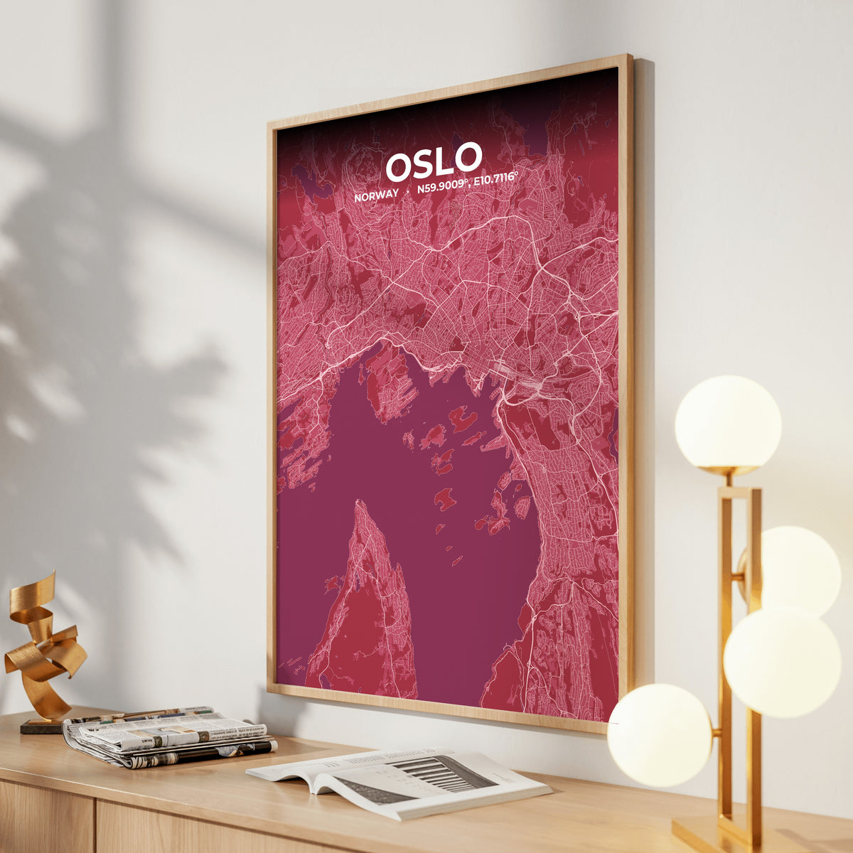 Oslo Scarlet Map Poster