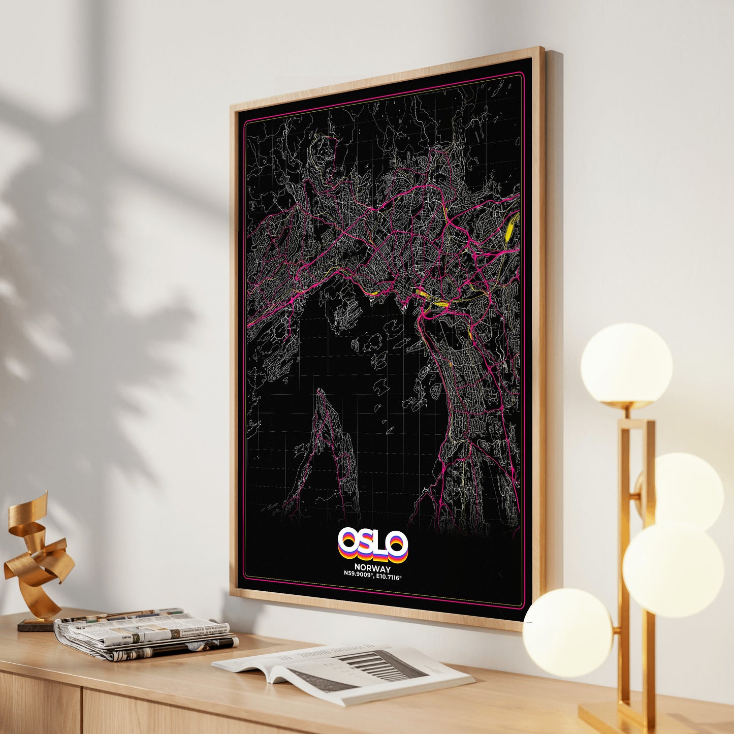 Oslo Retro Map Poster
