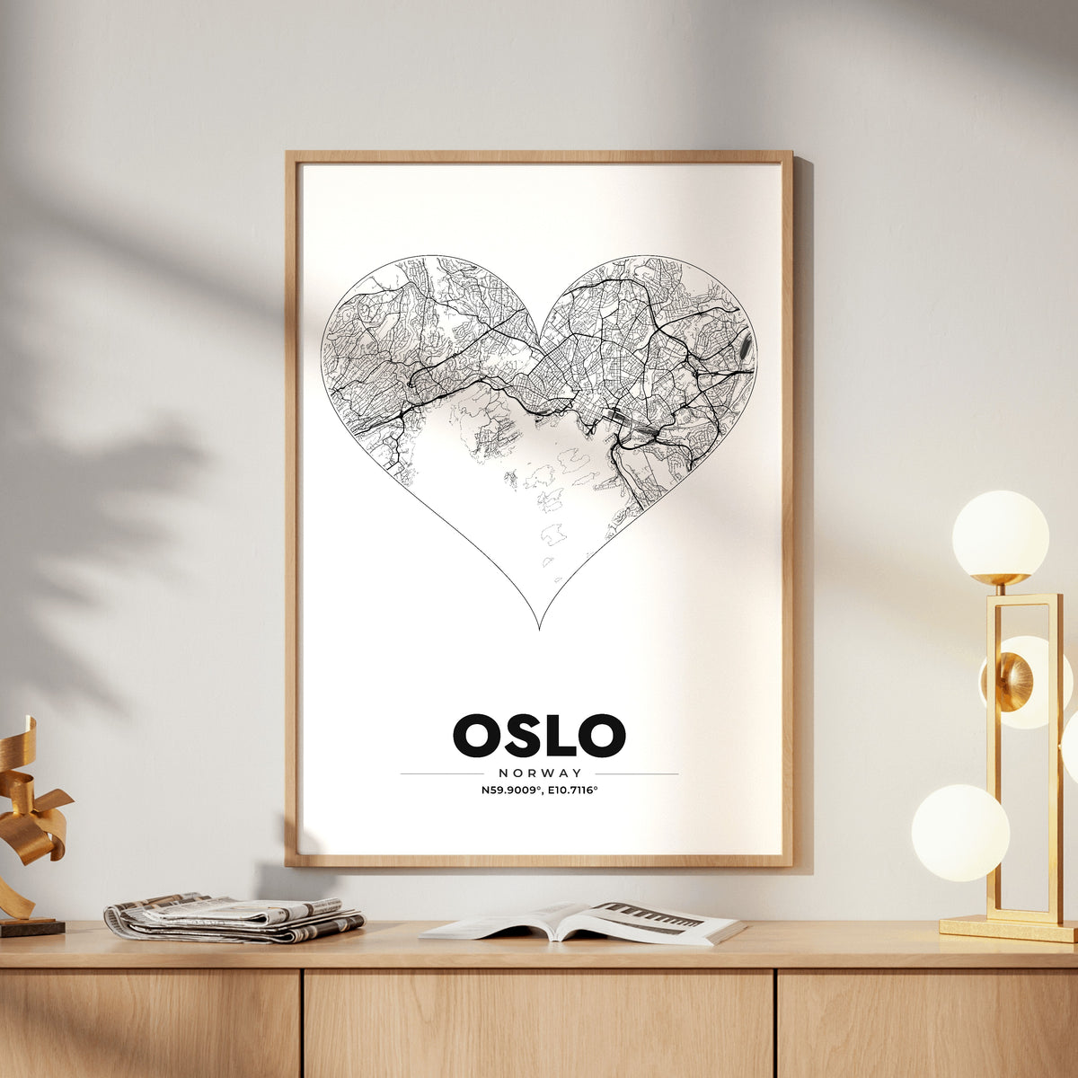 Oslo Heart Map Poster