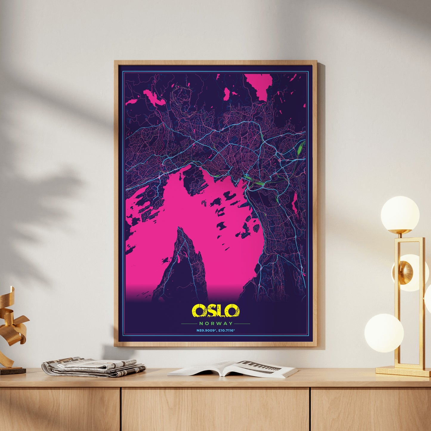 Oslo Cyberpunk Map Poster