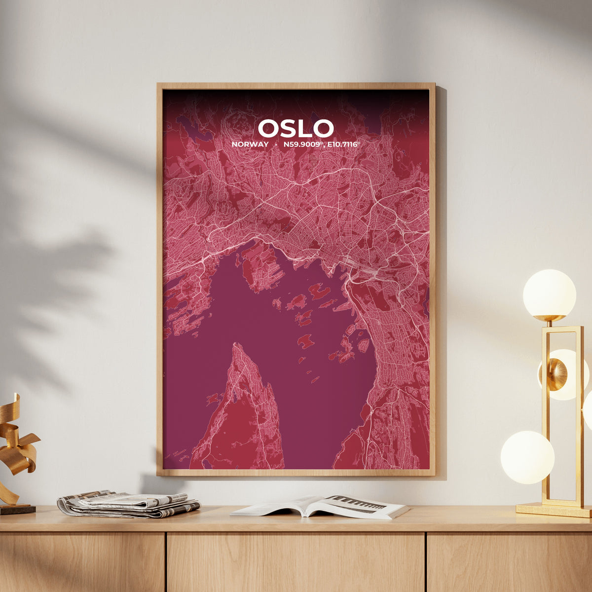 Oslo Scarlet Map Poster