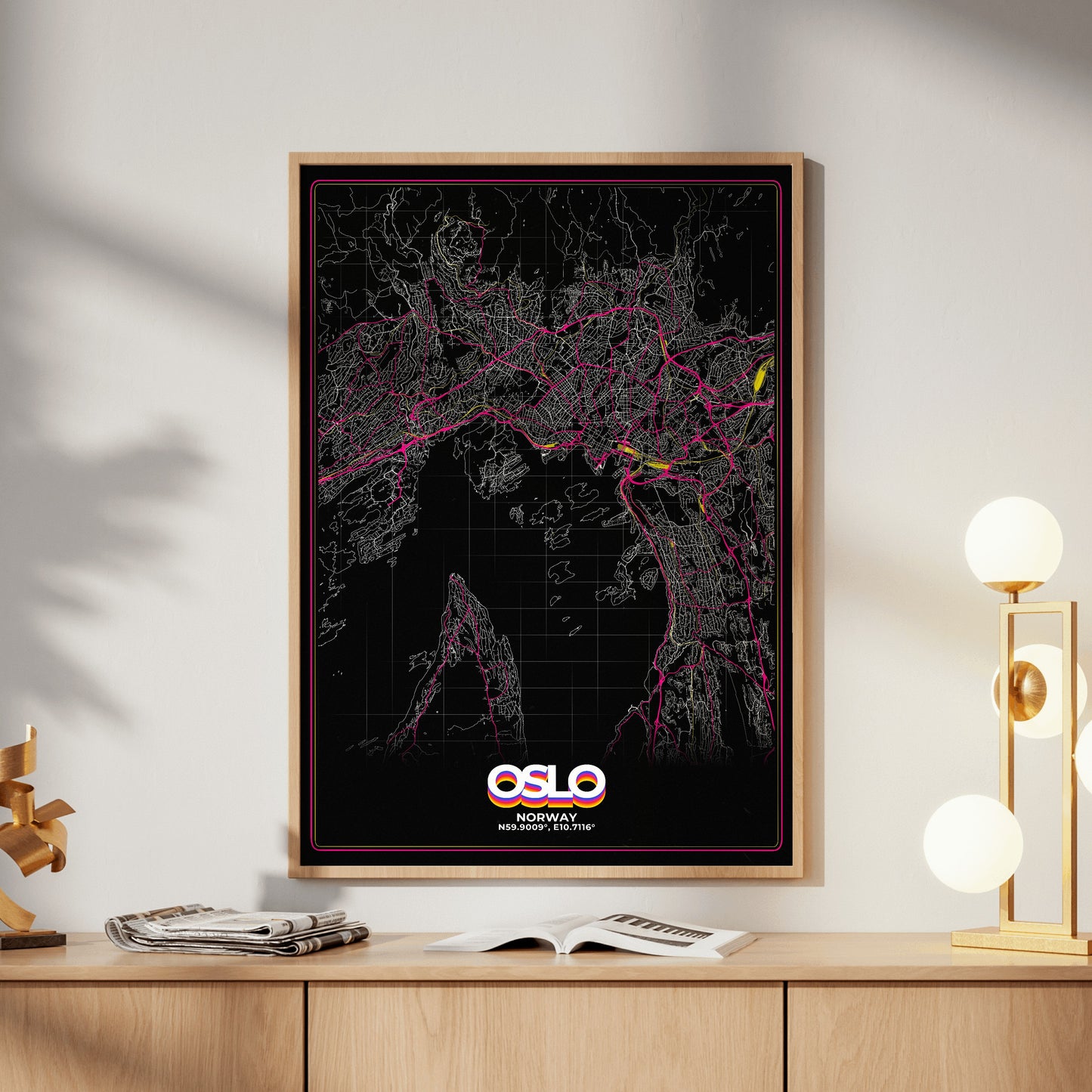 Oslo Retro Map Poster